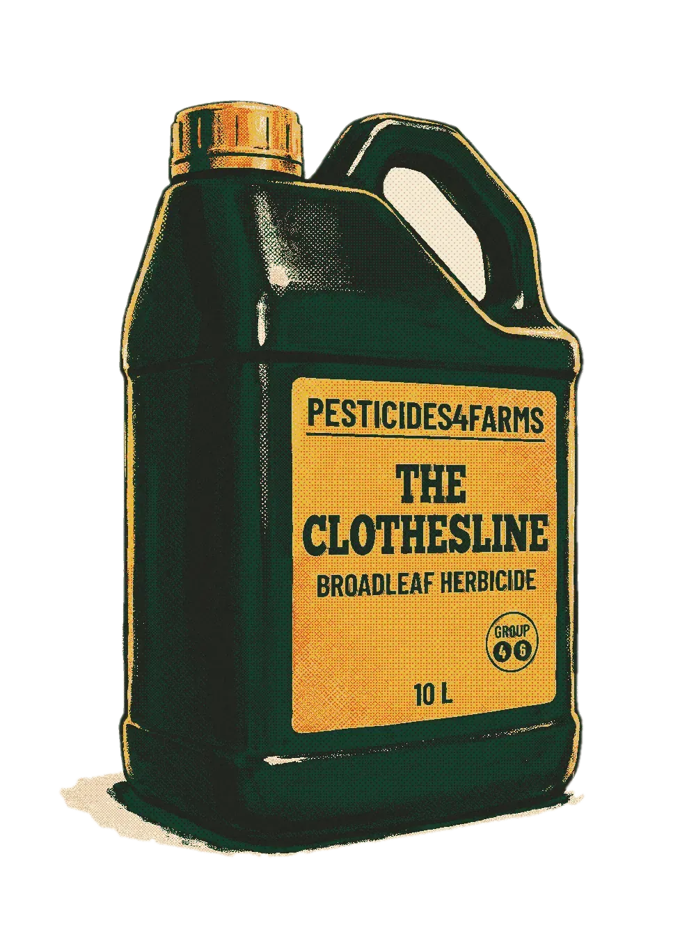 10 litre jug of The Clothesline broadleaf herbicide